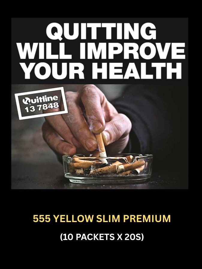 555 Yellow Slim Premium Cigarettes 10 packets 20s Smokes Online Australia