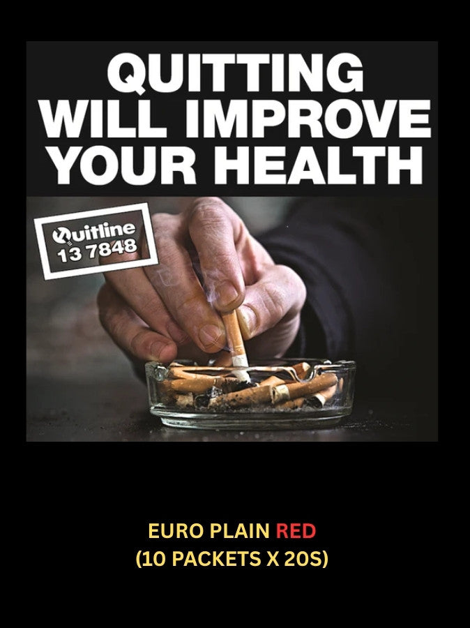 Euro Plain Red Cigarettes 10 packets 20s Smokes Online Australia