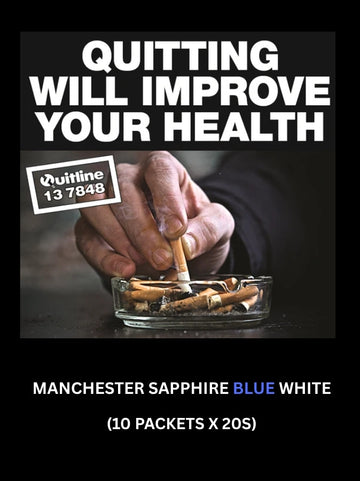 Manchester Sapphire Blue White Cigarettes 10 packets 20s Smoke Online Australia